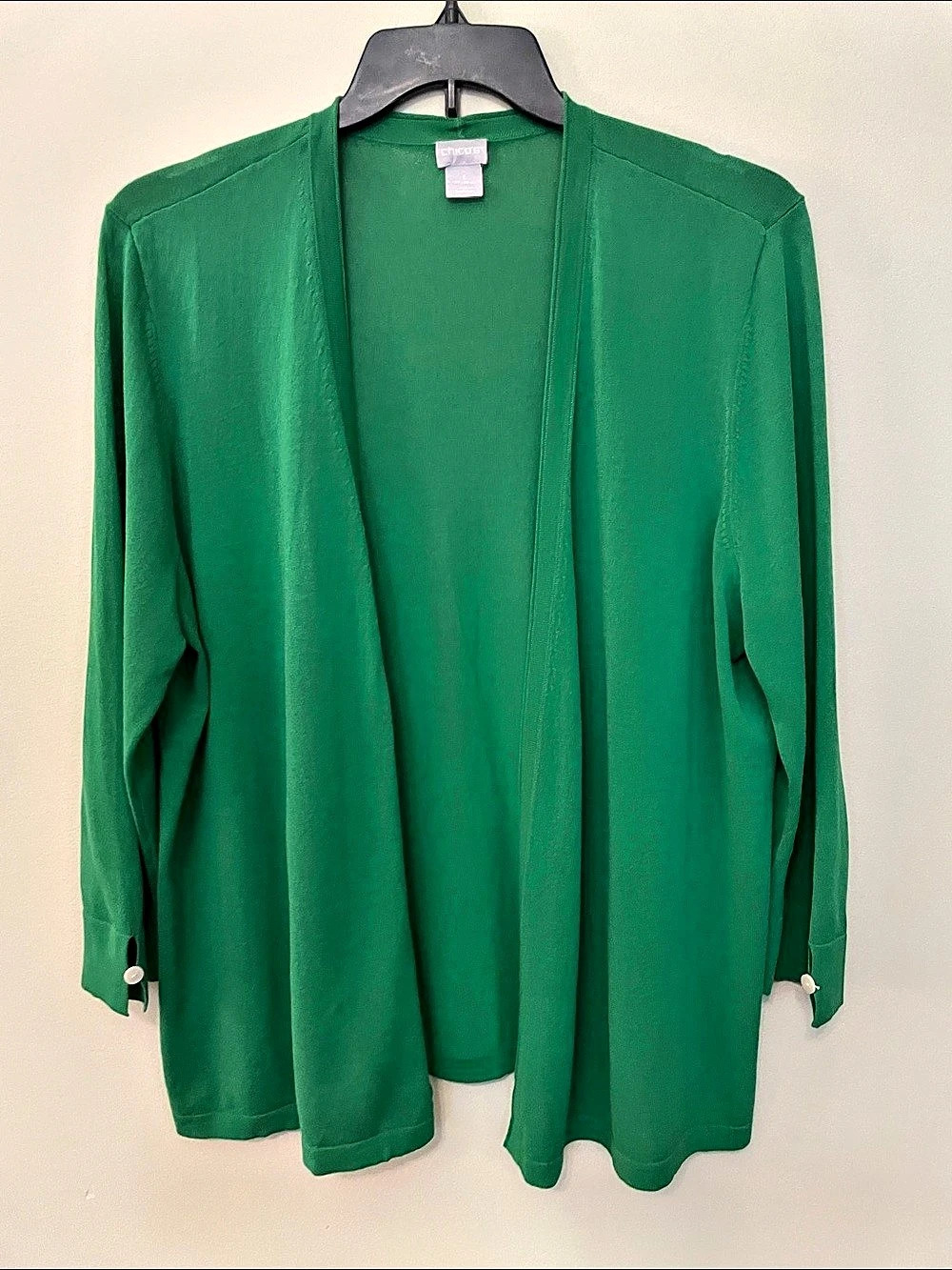 Chico's Open Front Cardigan Green Size 3(XL)